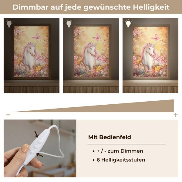 NACHTTISCHLAMPE Einhorn 20 x 30 cm