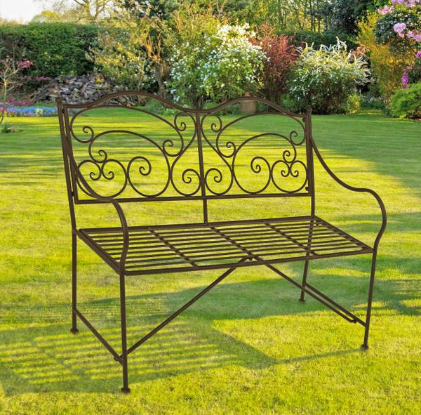 Gartenbank RUPERT Schwarz - Metall - 106 x 92 x 43 cm