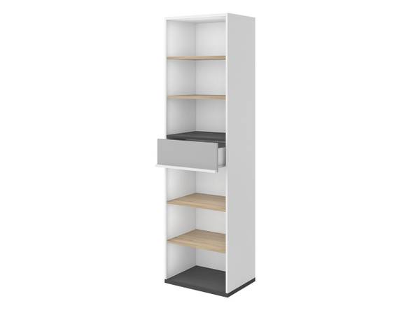 Regal Imola IM-04 Braun - Grau - Weiß - Holzwerkstoff - 40 x 199 x 55 cm
