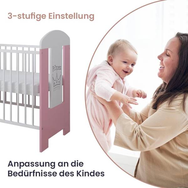 Babybett Princess Pink - Kiefer - 65 x 100 x 123 cm