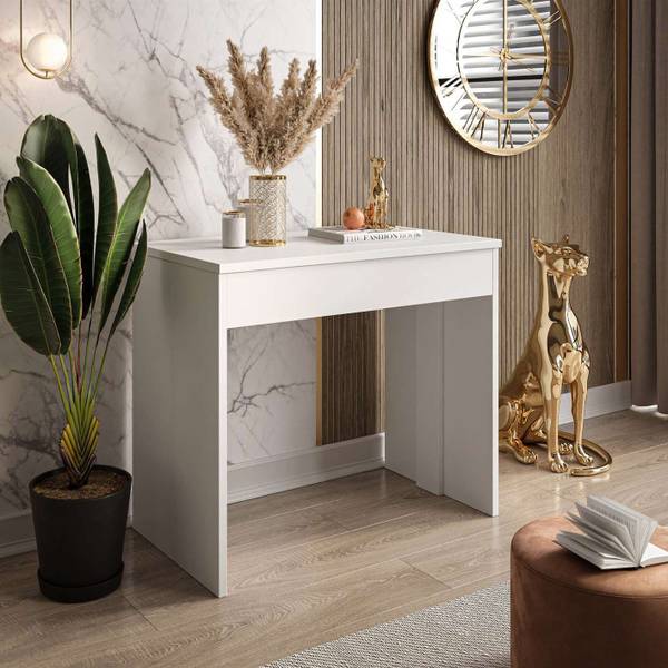 Konsole WHITE Weiß - Holzwerkstoff - 90 x 75 x 50 cm