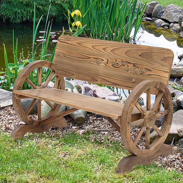 Gartenbank 408 Braun - Massivholz - 114 x 80 x 58 cm