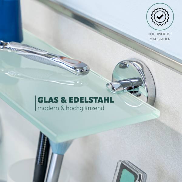 Glasablage Lucente 67840 Silber - Metall - 46 x 6 x 13 cm