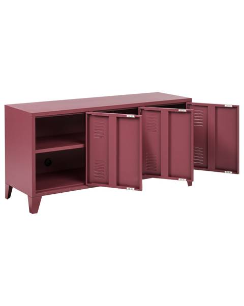 Armoire de bureau CARDIFF Rouge - Métal - 120 x 60 x 40 cm