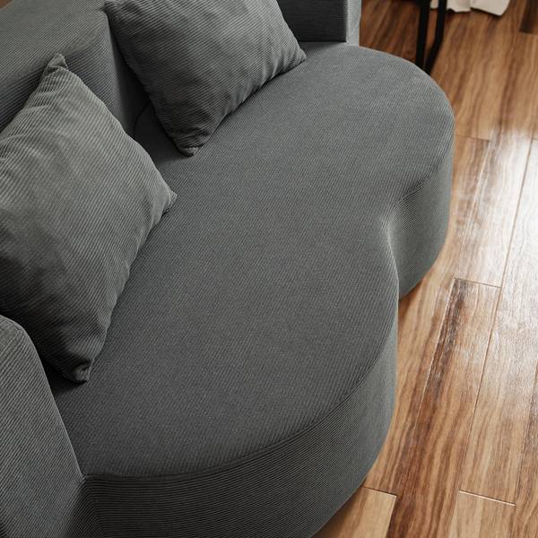 Schlafcouch FST101-DG Grau - Cord - Polyester - 107 x 32 x 177 cm
