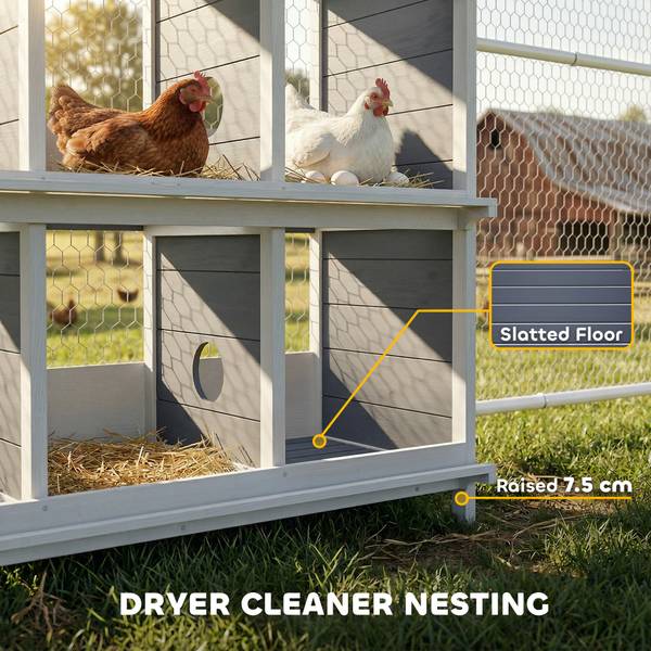 Legenester für Hühner D51-566V00GY Grau - Massivholz - 50 x 91 x 102 cm