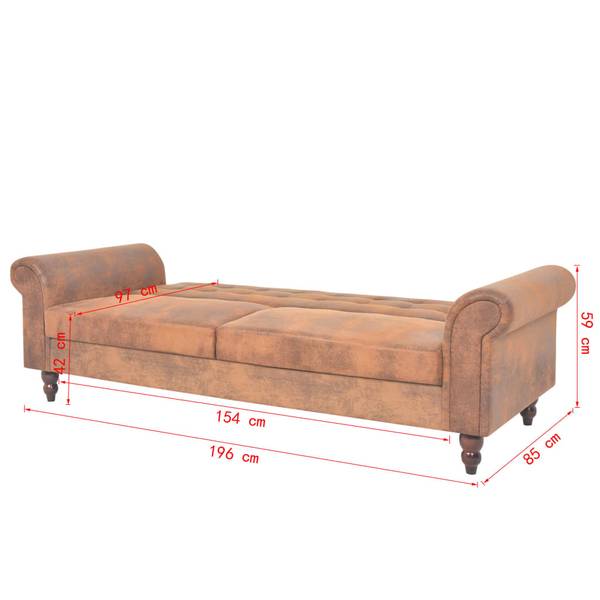2-Sitzer-Sofa 245584 Braun - Kunstleder - 196 x 59 x 196 cm