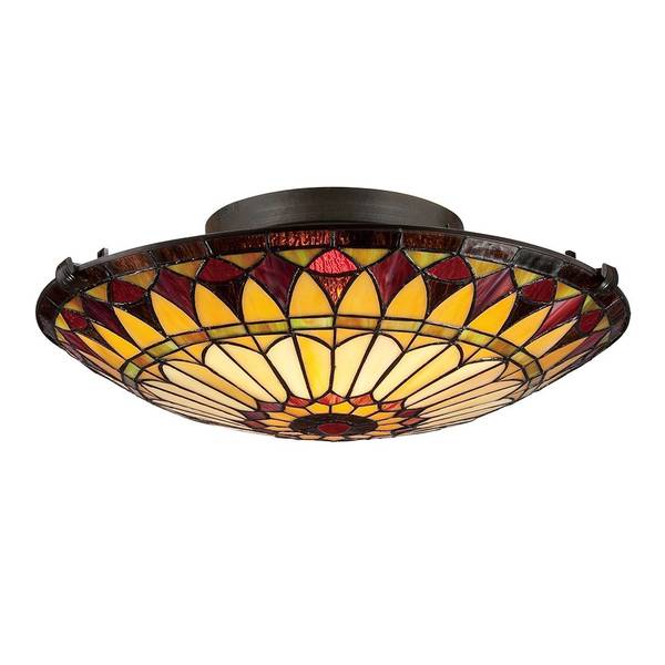 West End 2 plafonnier Marron - Verre - Métal - 42 x 15 x 44 cm