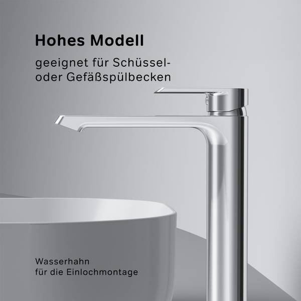 Waschtischarmatur Wasserhahn Flash Silber - Messing - 5 x 26 x 14 cm