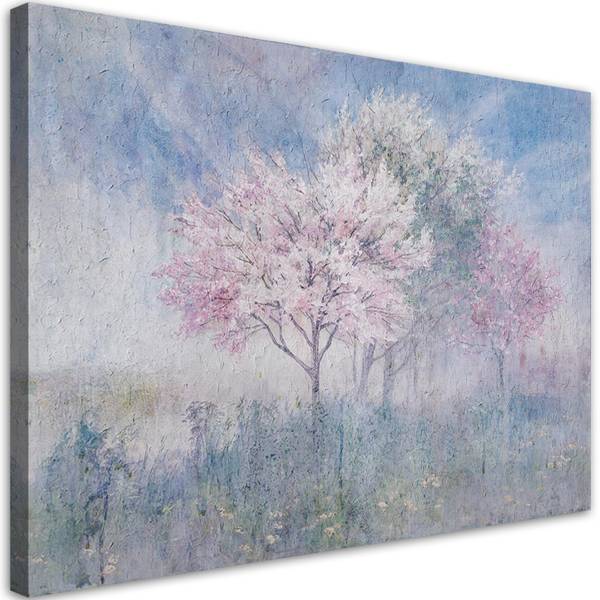 Wandbild blühender baum auf einer wiese 100 x 70 cm