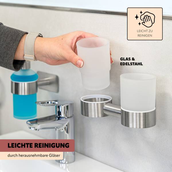 Doppelglasbecherhalter Piazza 94040 Silber