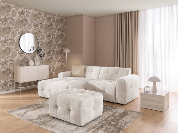 Polsterhocker Kozy Hellbeige