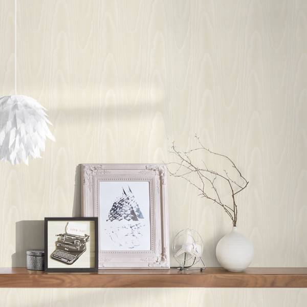 Einfarbige Tapete Uni Creme Weiß - Fleece - 53 x 1005 x 1 cm