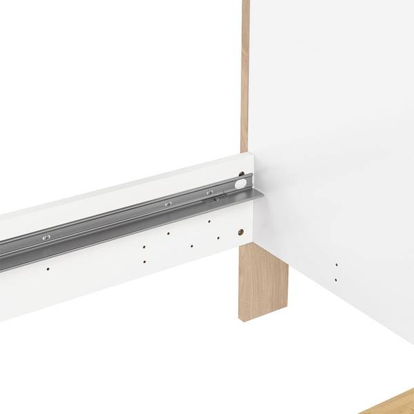 Bett Next Weiß - Holz teilmassiv - 151 x 93 x 225 cm