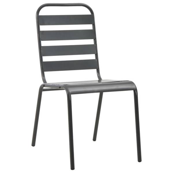 Chaise d'extérieur 44257 (lot de 2) Gris - Acier - 42 x 84 x 63 cm