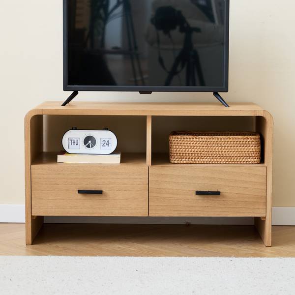 TV-Schrank BASTAD Grün - Massivholz - 80 x 45 x 40 cm