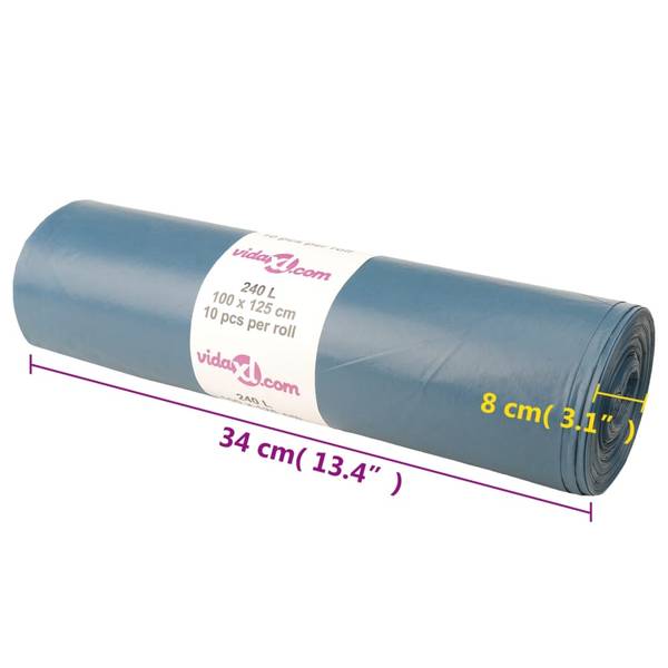 Müllsack 3032226 (10er Set) Blau - Polyethylen - 100 x 125 x 1 cm