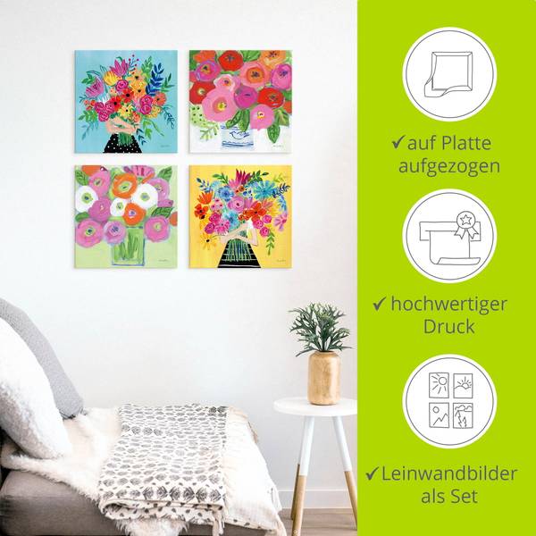 Leinwandbilder Set 4tlg. Flowers 40 x 40 cm