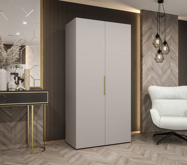 Draaideurkast Marbella 1 grijs - aluminium - 100 x 202 x 52 cm