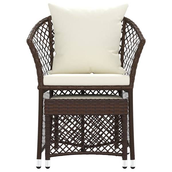Loungeset 3029169 set van 2 bruin - polyester - 42 x 36 x 43 cm
