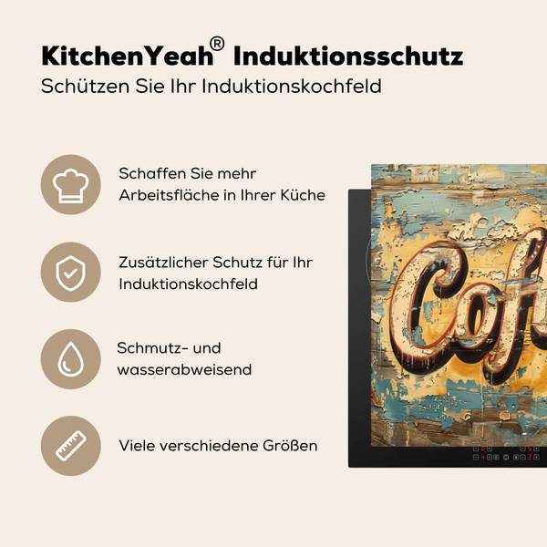 HERDABDECKPLATTE Kaffee Vinyl - 58 x 51 x 1 cm