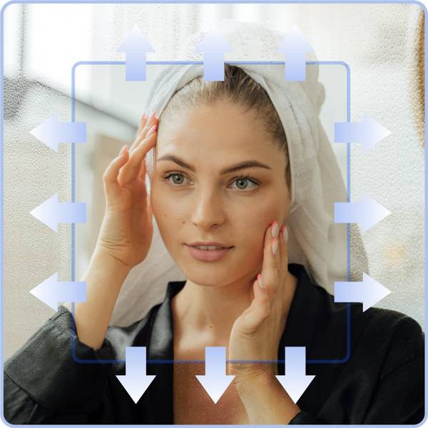 Badezimmerspiegel beschlagfrei SAUTENS Silber - Glas - 100 x 70 x 5 cm