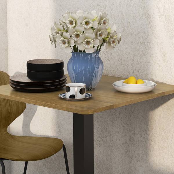 Eettafel 83A-078V80DR bruin - plaatmateriaal op houtbasis - 70 x 75 x 70 cm