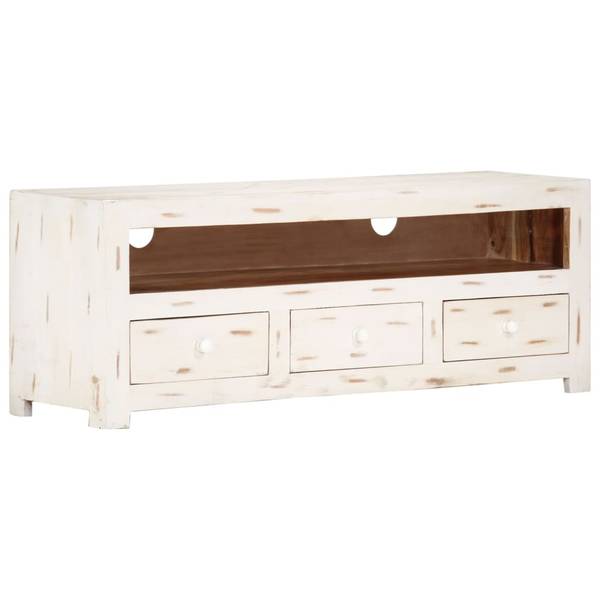 TV-Schrank 3011859 Weiß - Akazie - 110 x 40 x 30 cm