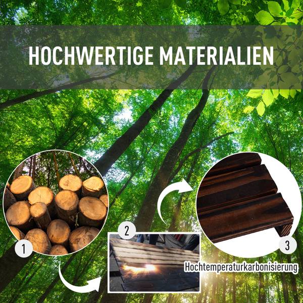 Blumenständer BB5502 Braun - Massivholz - 33 x 80 x 124 cm