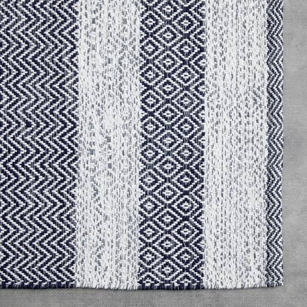 Handwebteppich ELISA Grau - Weiß - Holzwerkstoff - 60 x 1 x 120 cm