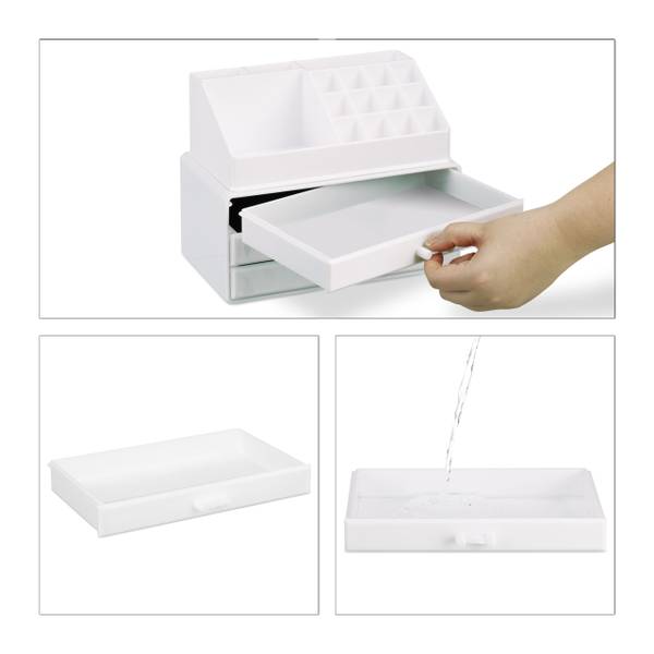 2 x Make Up Organizer weiß Weiß