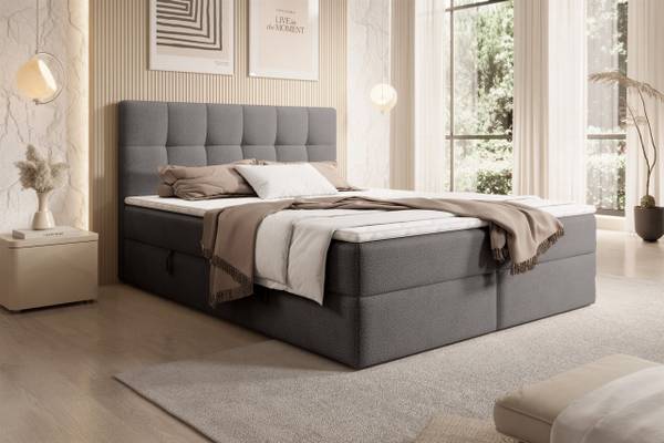 Boxspringbett ARTURO Graphit - Breite: 141 cm