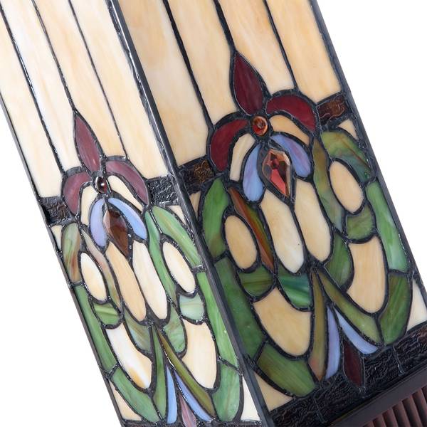 Tiffany Tischlampe Daniela Beige - Glas - 17 x 44 x 17 cm
