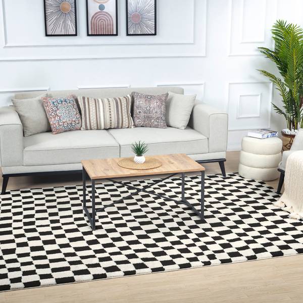 Laagpolig Vloerkleed GIJON zwart - 160 x 213 cm