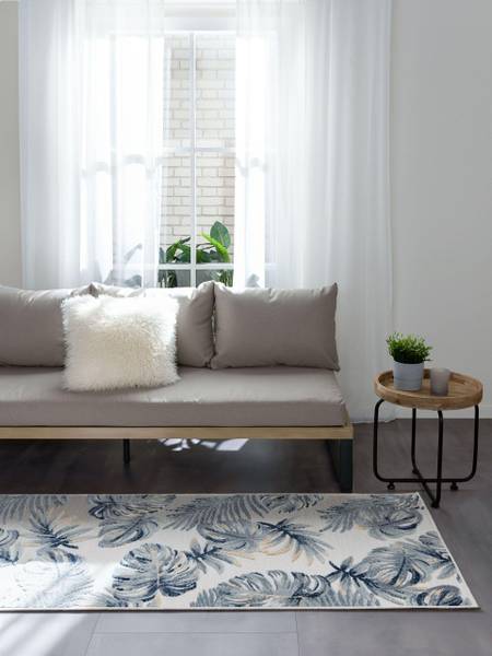 In-/Outdoorteppich Läufer Flora Multicolor - Weiß
