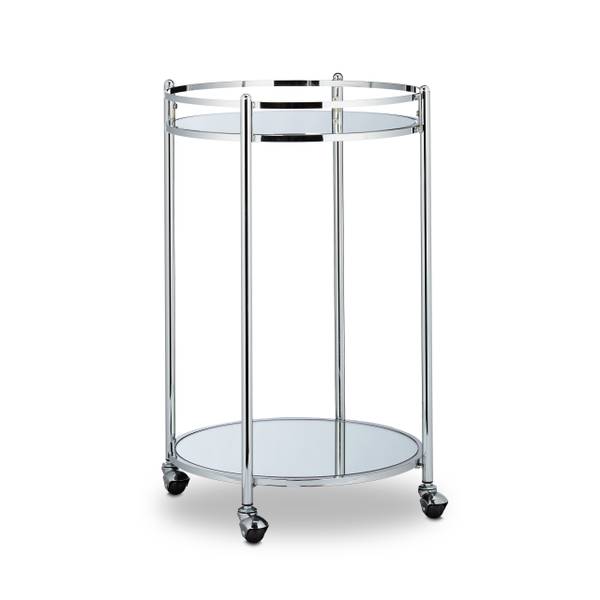 Servierwagen rund Silber Silber - Stahl - 50 x 75 x 50 cm