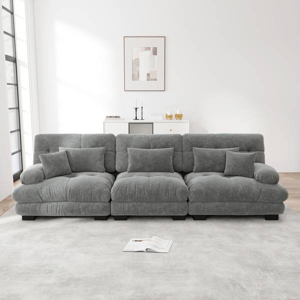 3-Sitzer-Sofa Pollensac Grau
