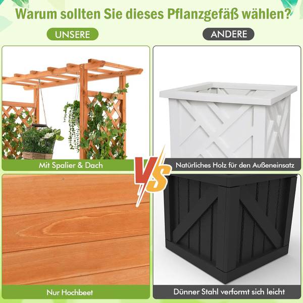 Verhoogd bed SF5148 oranje - massief hout - 110 x 114 x 44 cm