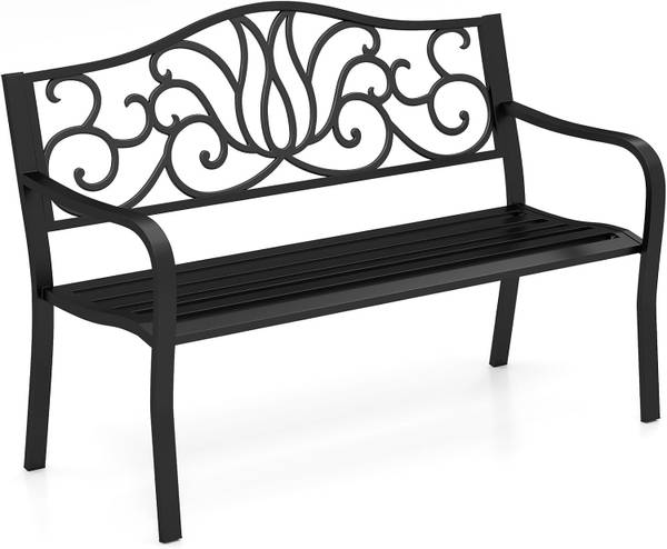 Gartenbank ZB34675NWDE Schwarz - Metall - 62 x 89 x 127 cm