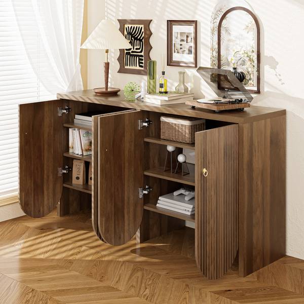 Sideboard Coeus Ⅱ Braun - Holzwerkstoff - Metall - 147 x 80 x 147 cm