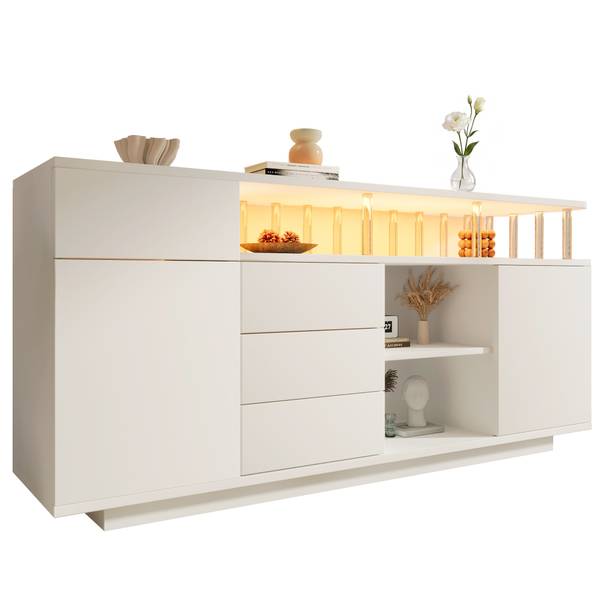 Sideboard GLOWMU 506 Ⅳ Weiß - Holzwerkstoff - 160 x 75 x 40 cm