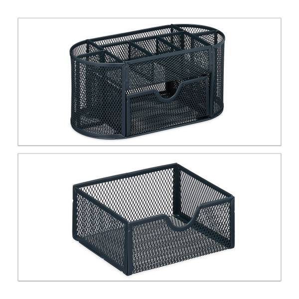 Schreibtisch Organizer mit 9 Fächern Grau - Stahl - 22 x 11 x 11 cm