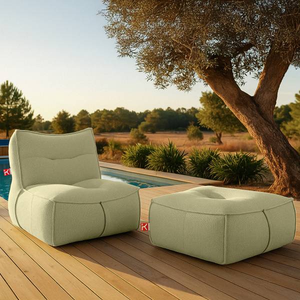 Tuinmeubelset LOVIA(set van 4) lichtgroen - wit