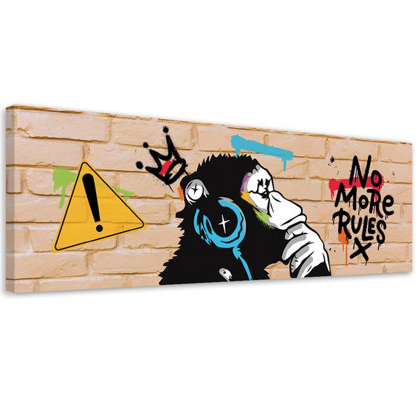 Wandbild banksy dj affen 90 x 30 cm