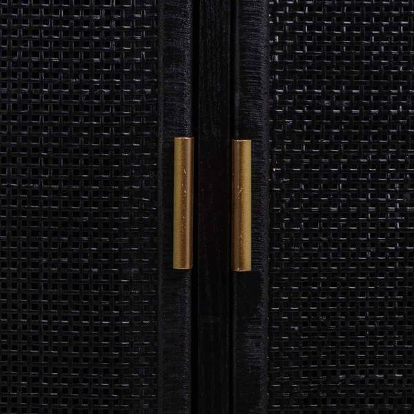 Buffet Elek Noir - En partie en bois massif - 118 x 80 x 37 cm