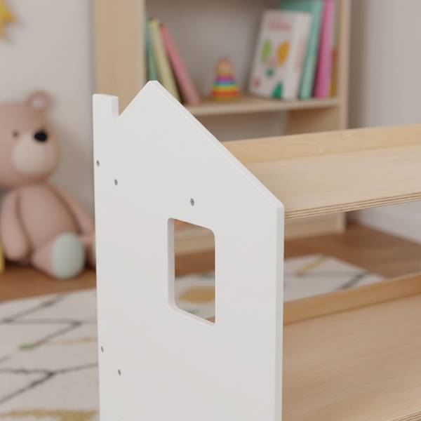 Kinderregal Hausform Braun - Weiß - Holzwerkstoff - 61 x 59 x 39 cm