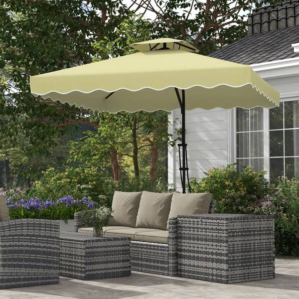 Parasol 84D-267V00BG beige - metaal - 243 x 251 x 243 cm