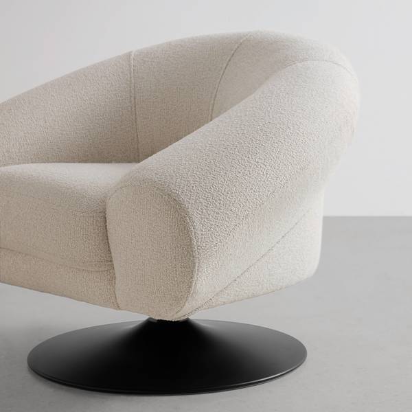 Designsessel LUGO Beige - Weiß - Textil - 93 x 72 x 79 cm
