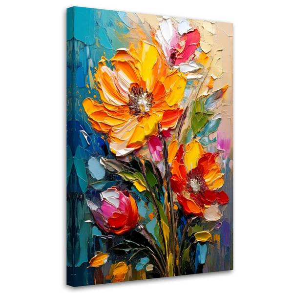 Wandbild Blumen 80 x 120 cm