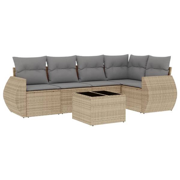 Salon de jardin 3035507-2 (lot de 6) Beige - Gris - Gris lumineux